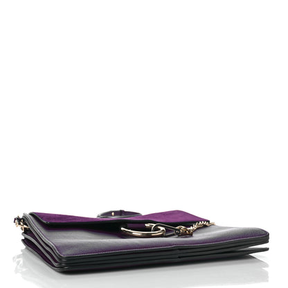 Chloe Suede Calfskin Medium Faye Shoulder Bag Dark Purple 3 of 7