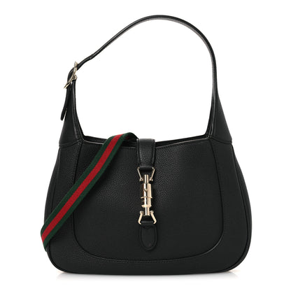 Gucci Grained Calfskin Web Medium Jackie 1961 Hobo Black 1 of 11