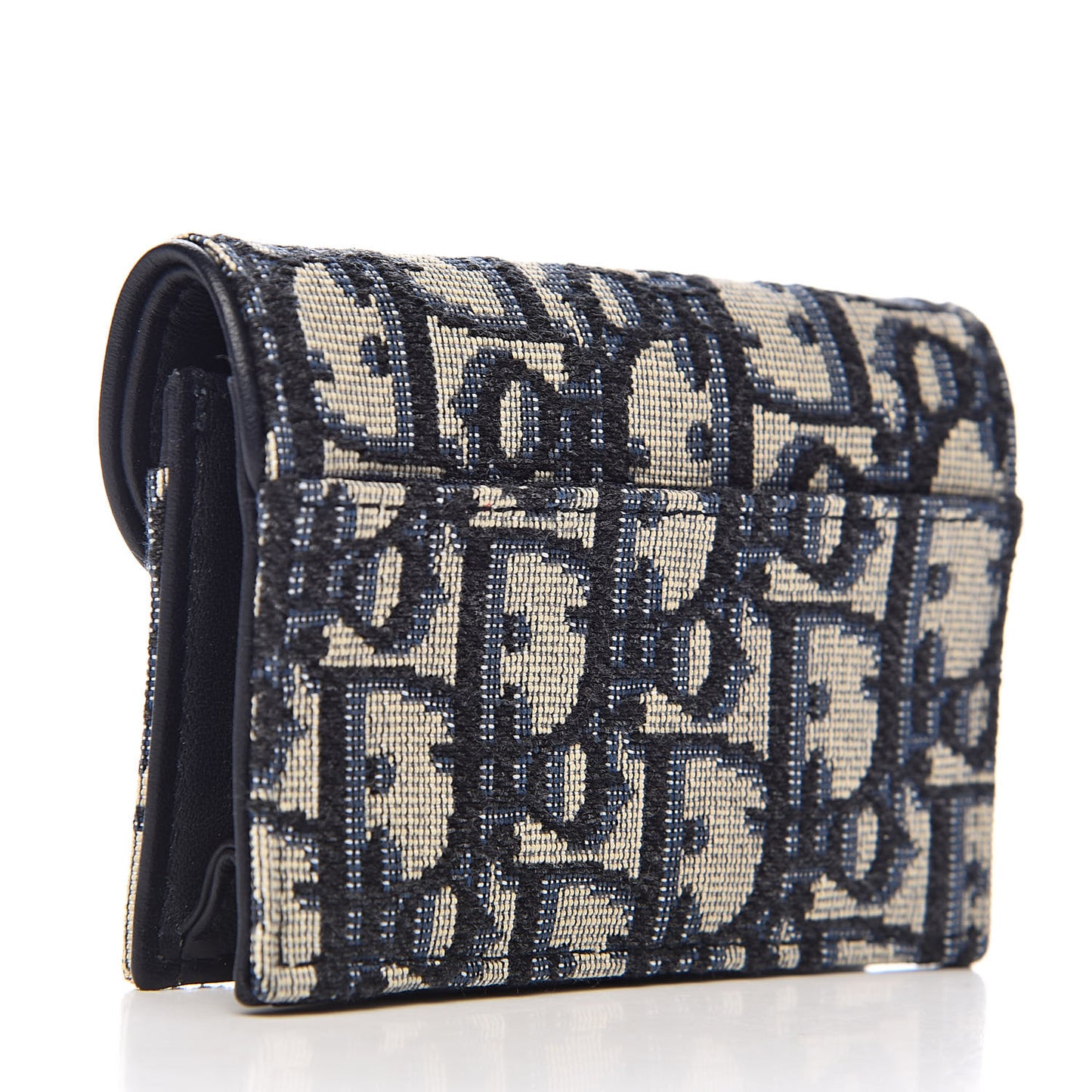 Oblique Saddle Card Holder Blue