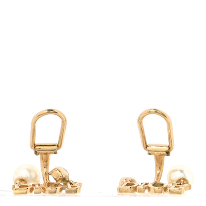 Christian Dior Pearl Crystal Dio(r)evolution Star Clip On Earrings Gold 3 of 4
