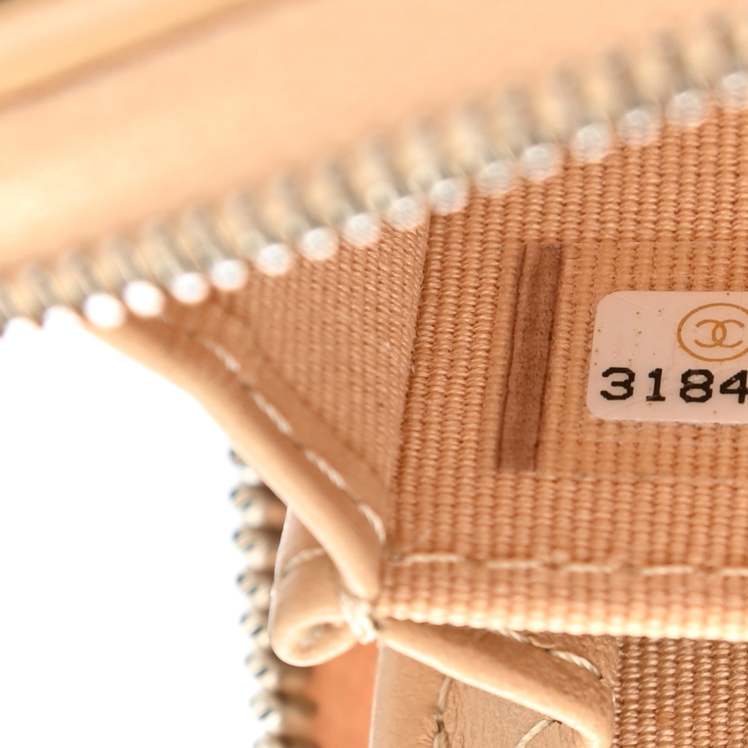 Chanel Caviar Quilted Zip Around Coin Purse Beige 6 of 8