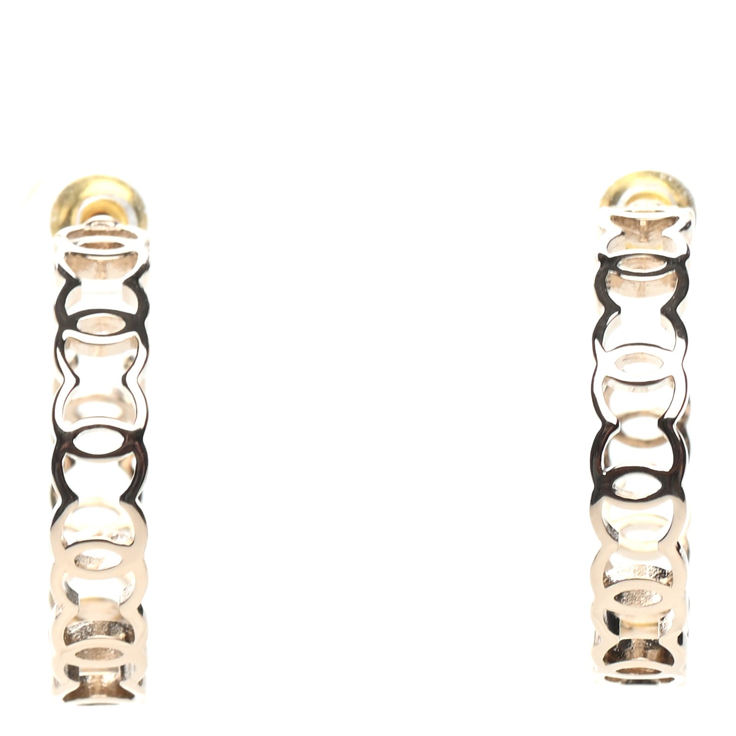 Metal CC Hoop Earrings Gold