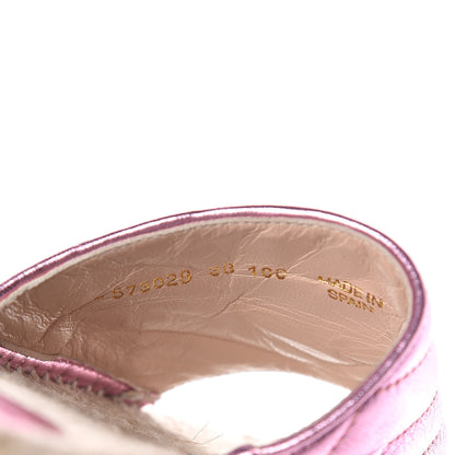 Gucci Metallic Nappa Matelasse GG Marmont Espadrille Slide Sandals 38 Rosa 11 of 11