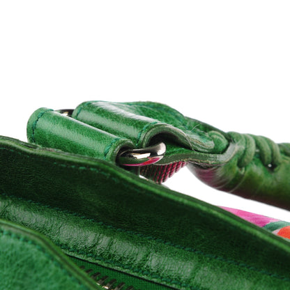 Balenciaga Chevre Satin Giant City Green Floral 2 of 10