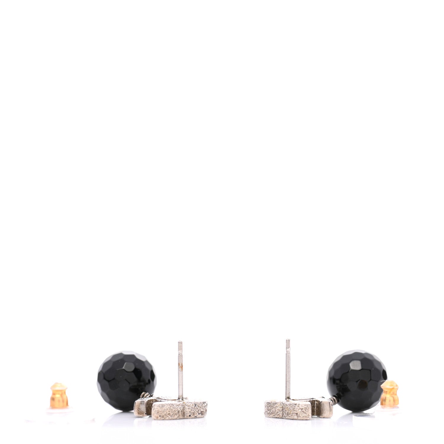 Chanel Glitter CC Bead Drop Earrings Black 4 of 5