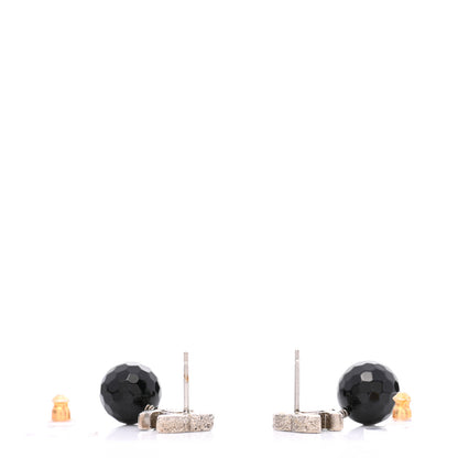 Chanel Glitter CC Bead Drop Earrings Black 4 of 5