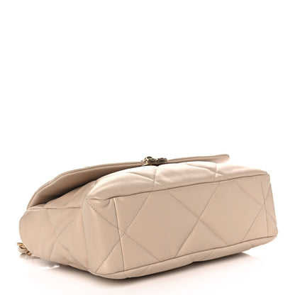 Chanel Lambskin Quilted Large Chanel 19 Flap Beige 4 of 12