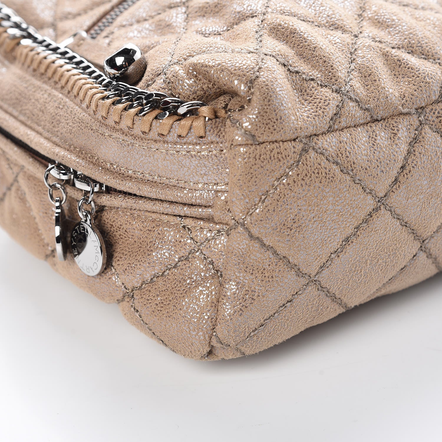 Stella McCartney Shaggy Deer Quilted Mini Falabella Backpack Taupe 12 of 13