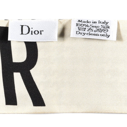 Christian Dior Silk 30 Montaigne Mitzah Scarf Black White 3 of 3