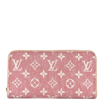 Louis Vuitton Denim Monogram Jacquard Zippy Wallet Pink 1 of 8