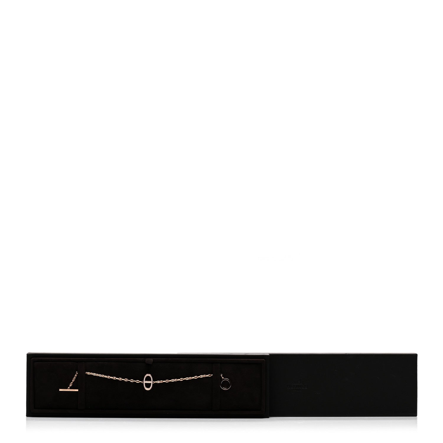 Hermes 18K Rose Gold Diamond Chaine D'Ancre Contour Bracelet XS 5 of 5