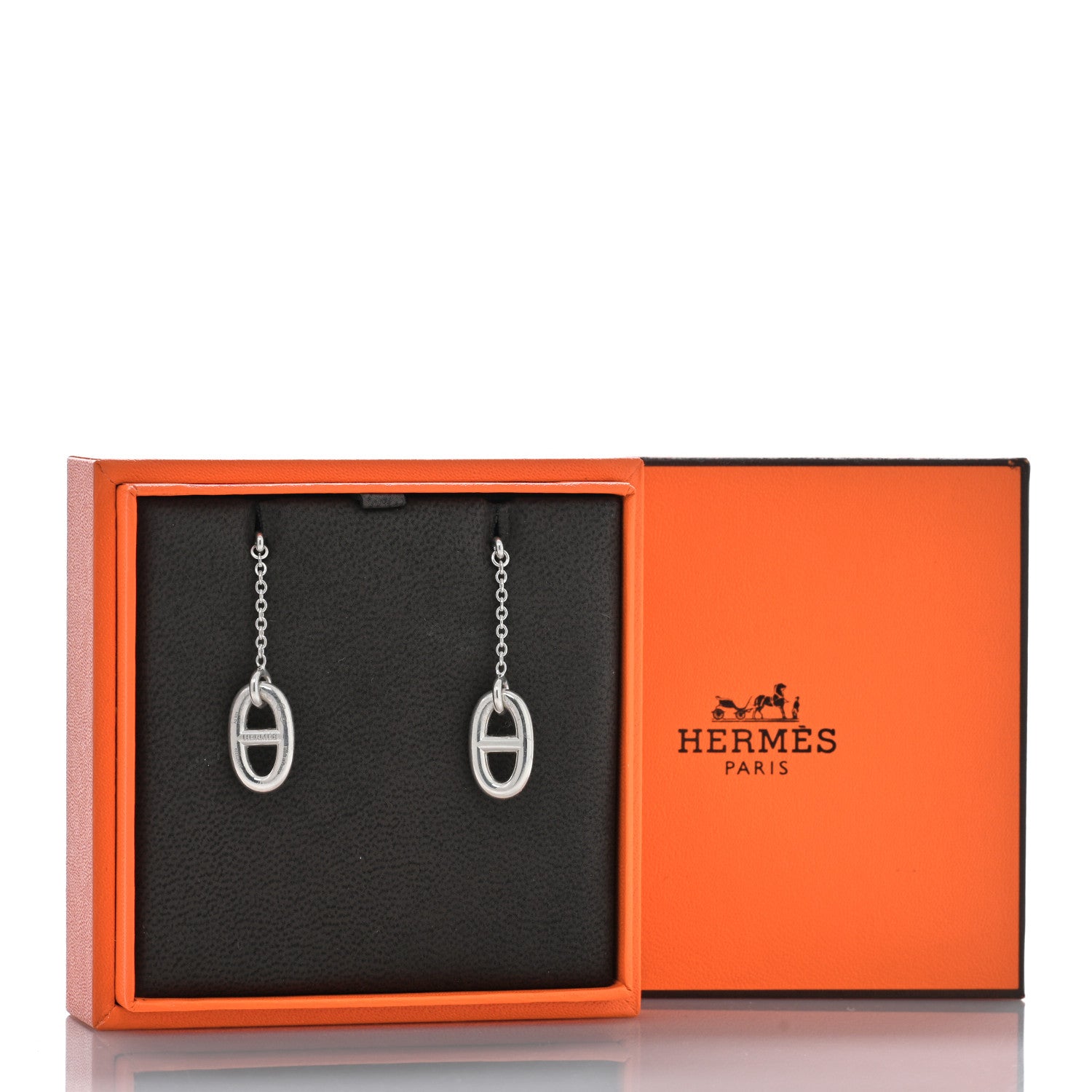 Hermes Sterling Silver Farandole Drop Earrings 5 of 5
