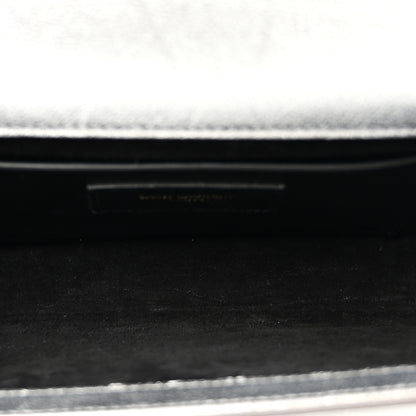 Saint Laurent Textured Metallic Calfskin Classic Monogram Cassandre Clutch Silver 5 of 7