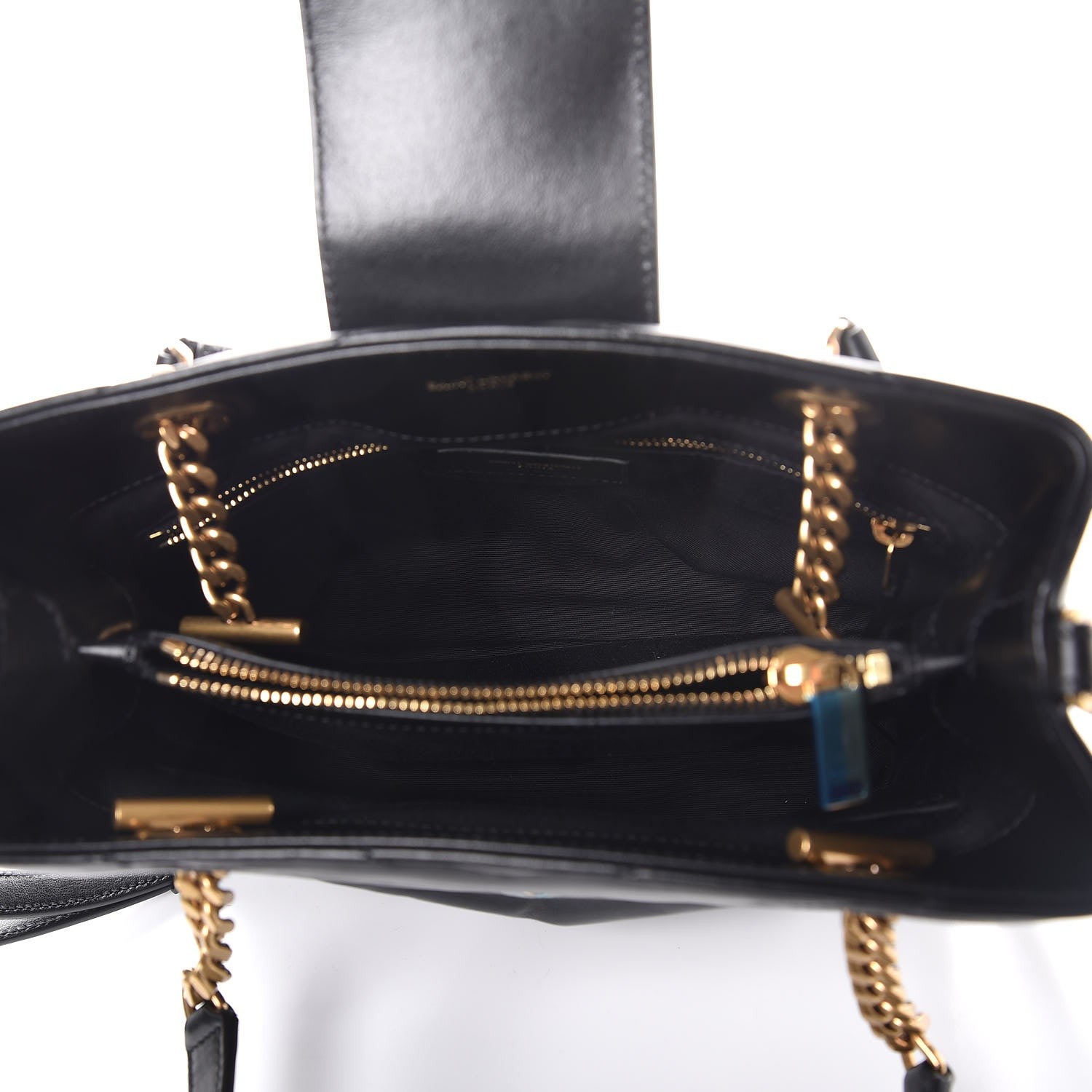 Saint Laurent Calfskin Y Quilted Monogram Small Loulou Shopper Black 5 of 9