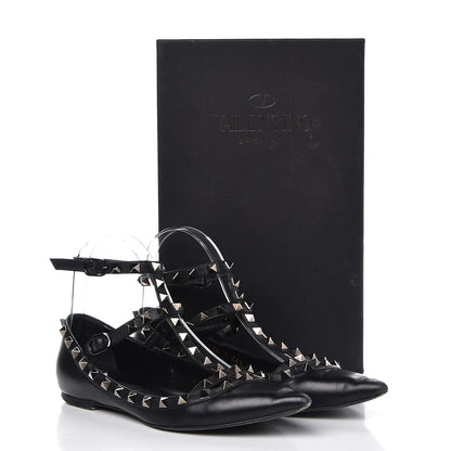 Valentino Garavani Nappa Rockstud Cage Ballerina Flats 36.5 Black 16 of 16