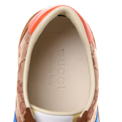 Gucci GG Monogram Suede Web Mens G74 Sneakers 5 Beige Ruggine Cuir 6 of 9