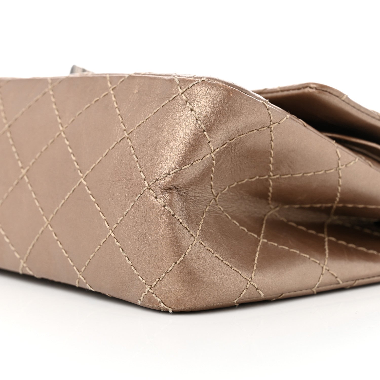 Chanel Metallic Aged Calfskin Quilted 2.55 Reissue 225 Flap Dark Gold 10 of 15