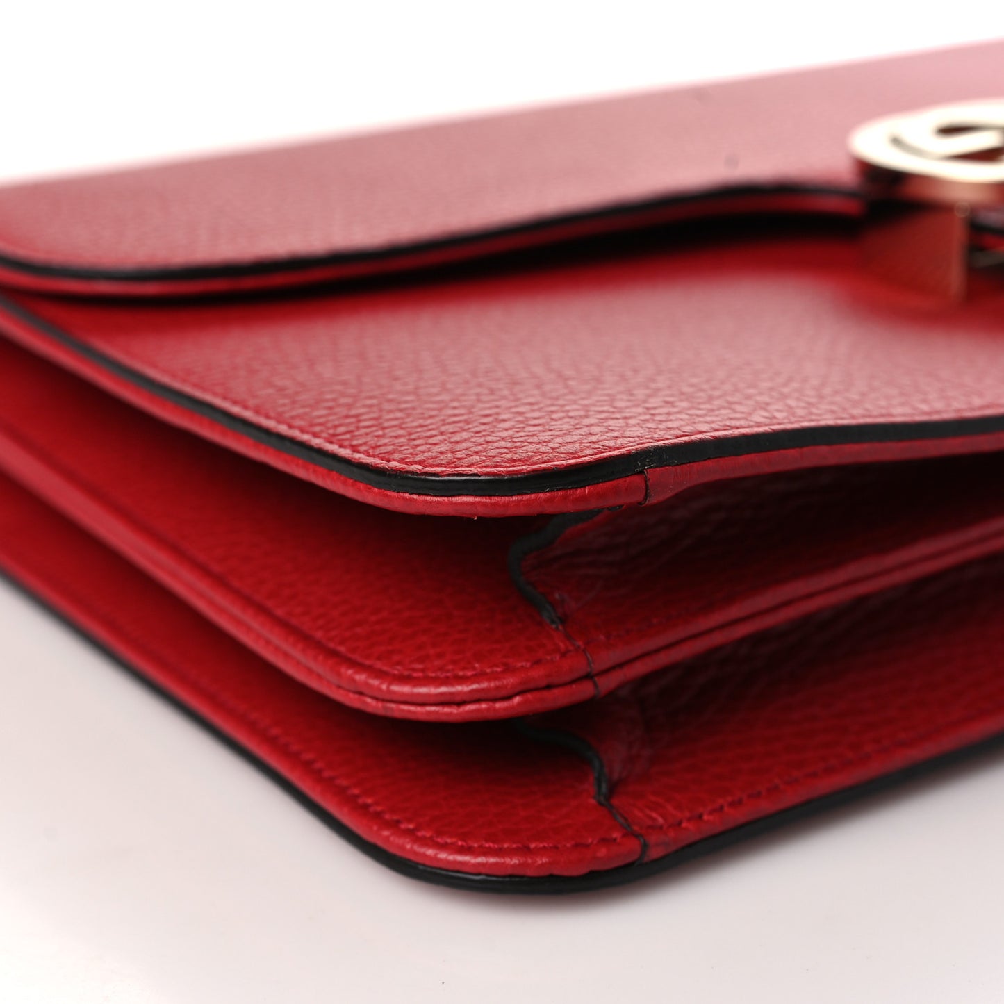 Dollar Calfskin Interlocking G Shoulder Bag Red