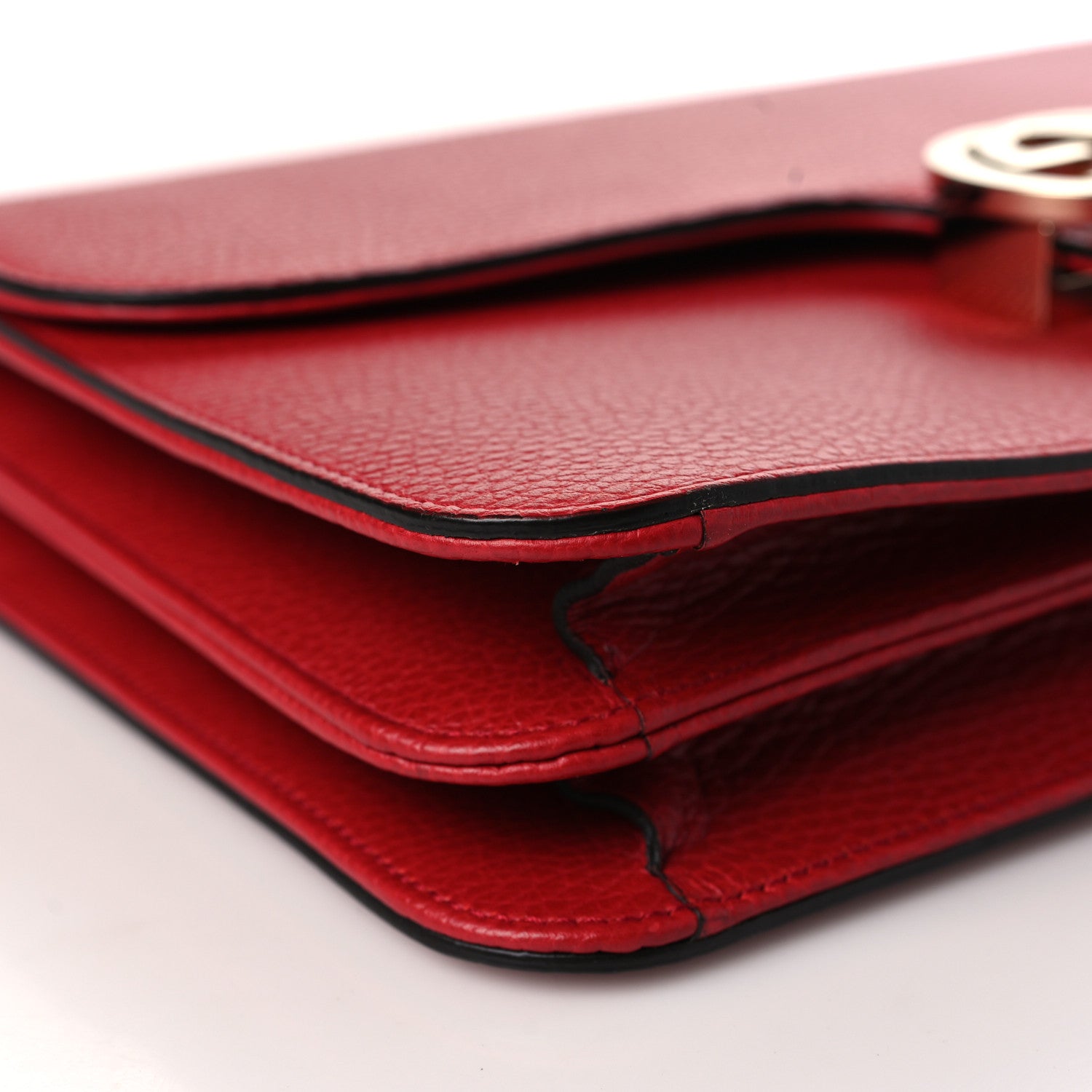 Gucci Dollar Calfskin Interlocking G Shoulder Bag Red 8 of 9