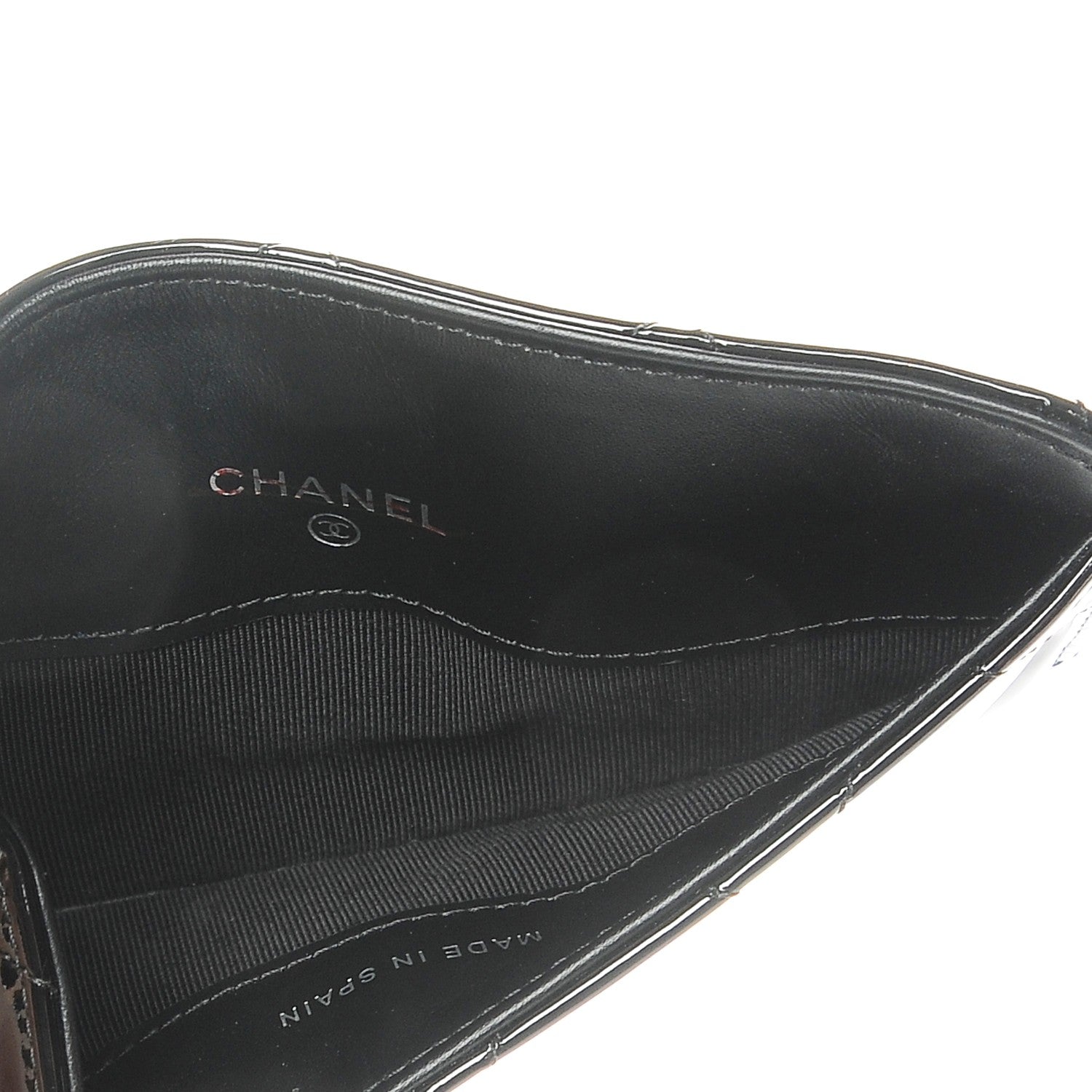 Chanel Patent Quilted Card Holder Black 5 of 8