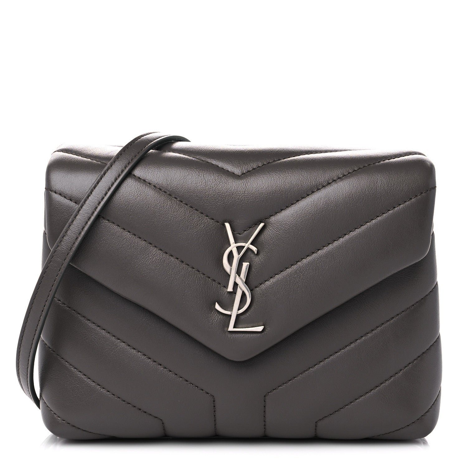 Saint Laurent Calfskin Y Quilted Monogram Toy Loulou Crossbody Bag Faggio 1 of 11