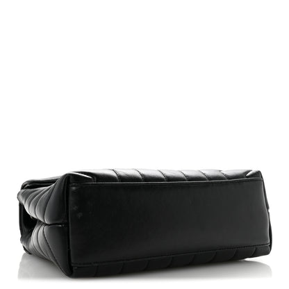 Saint Laurent Calfskin Y Quilted Monogram Small Loulou Chain Satchel Black 4 of 12