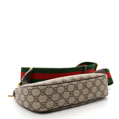 Gucci GG Supreme Monogram Textured Dollar Calfskin Web Small Ophidia GG Handbag Beige Ebony New Acero 4 of 10