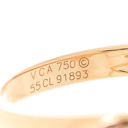 Van Cleef & Arpels 18K Yellow Gold Diamond Mother of Pearl Vintage Alhambra Ring 55 7.25 7 of 7