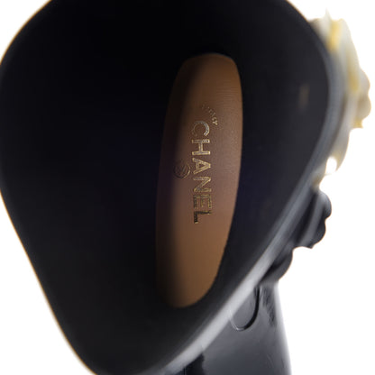 Chanel Rubber Camellia Rain Boots 42 Black 11 of 18