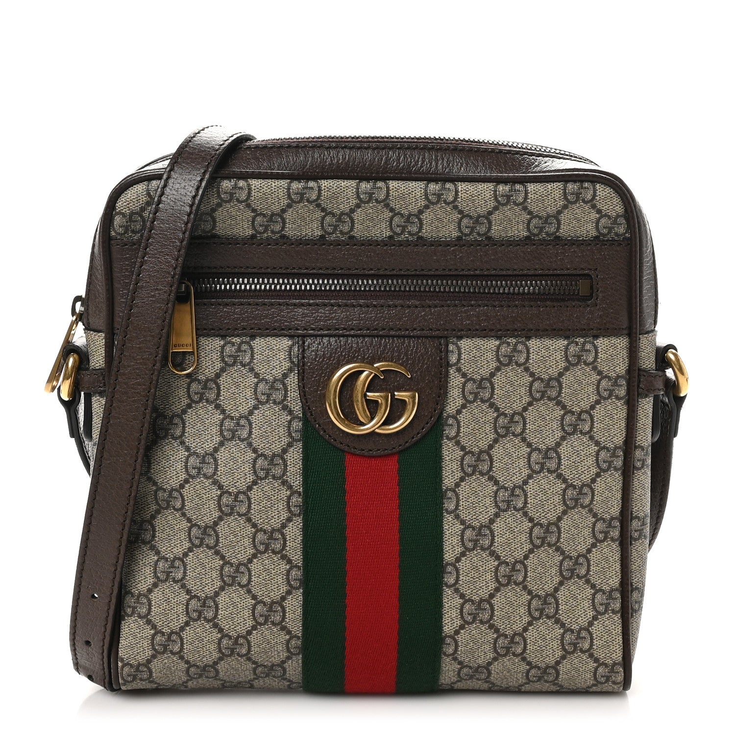 Gucci GG Supreme Monogram Web Small Ophidia Messenger Bag Brown 1 of 12