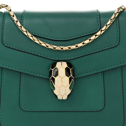 Bulgari Calfskin Small Serpenti Forever Snake Strap Crossbody Bag Emerald Green 8 of 12