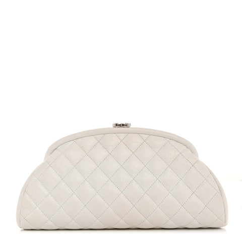 Caviar Quilted Timeless Clutch White