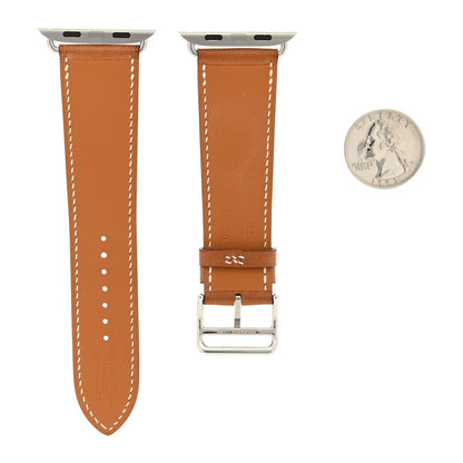 Hermes Barenia 44mm Apple Watch Single Tour Band Fauve 2 of 5