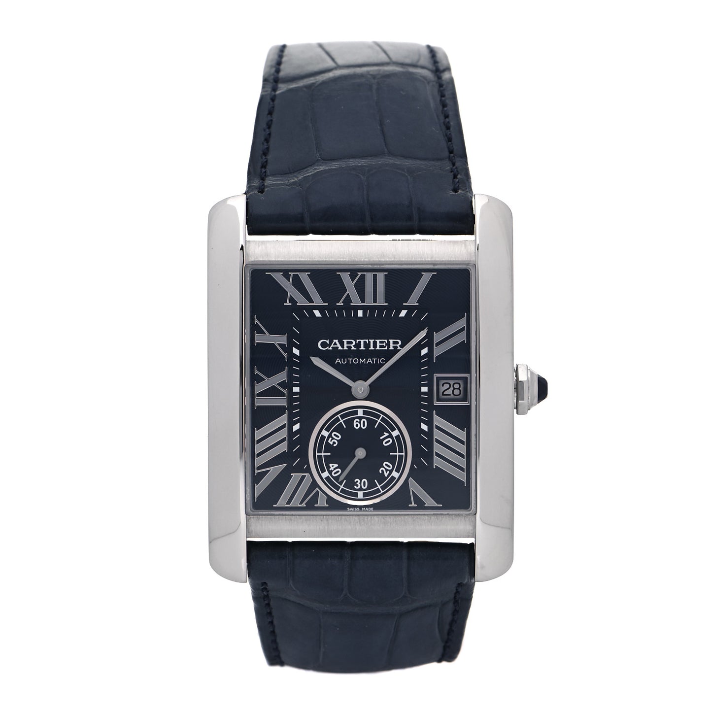 Stainless Steel Alligator 34mm Tank MC Automatic Watch Black