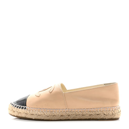 Chanel Lambskin CC Espadrilles 39 Beige Black 1 of 10