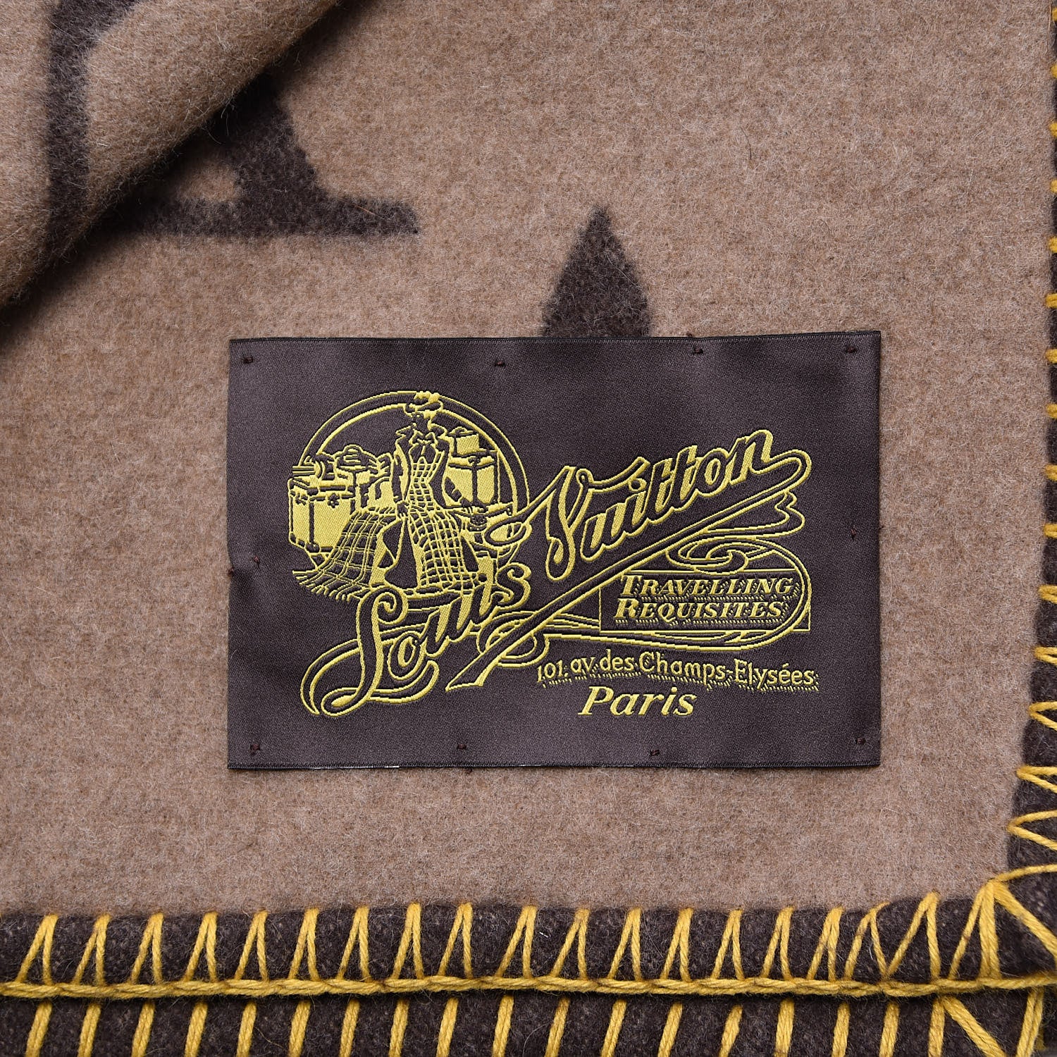 Louis Vuitton Wool Cashmere Monogram Blanket Marron 3 of 4