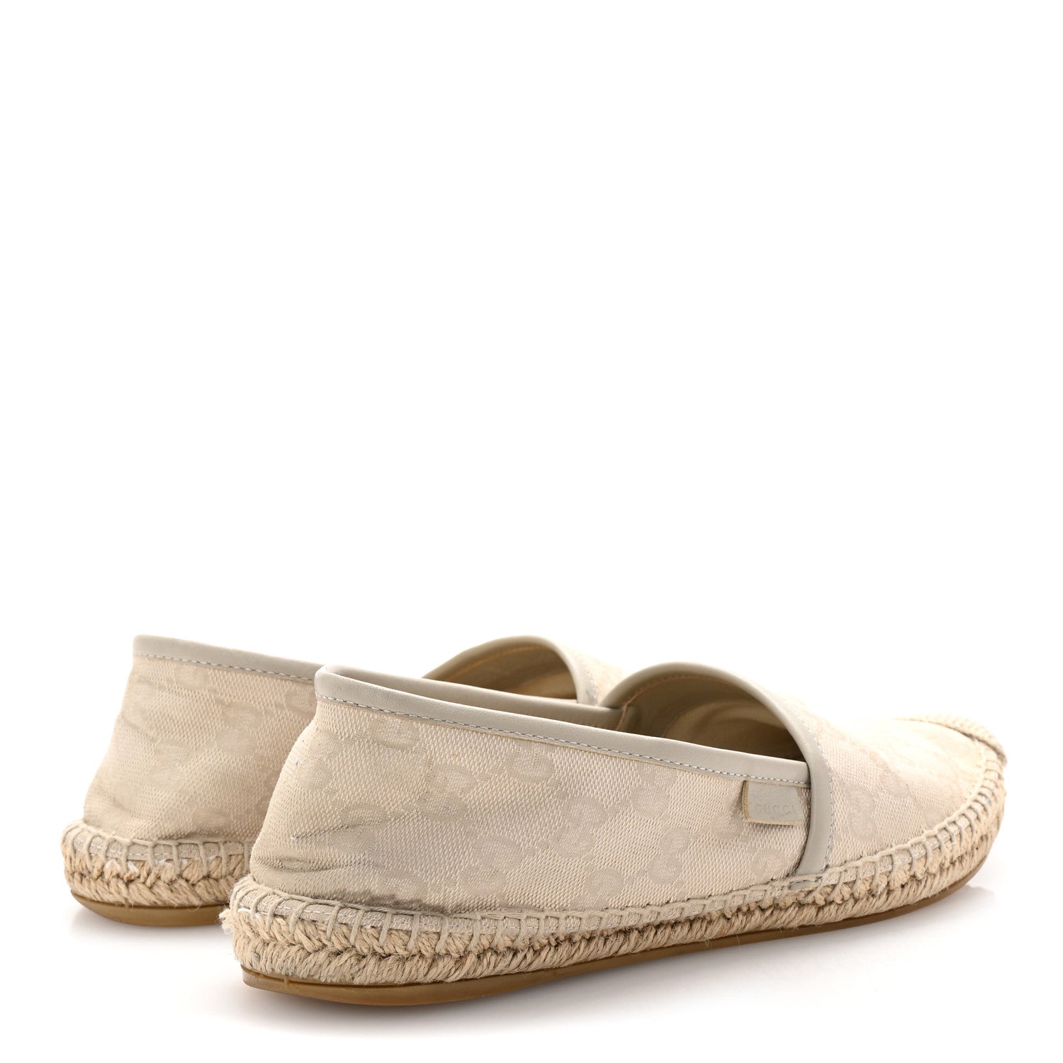 Gucci Washed Cotton Miro Soft Calfskin GG Monogram Espadrilles 39 White Mystic White 5 of 9
