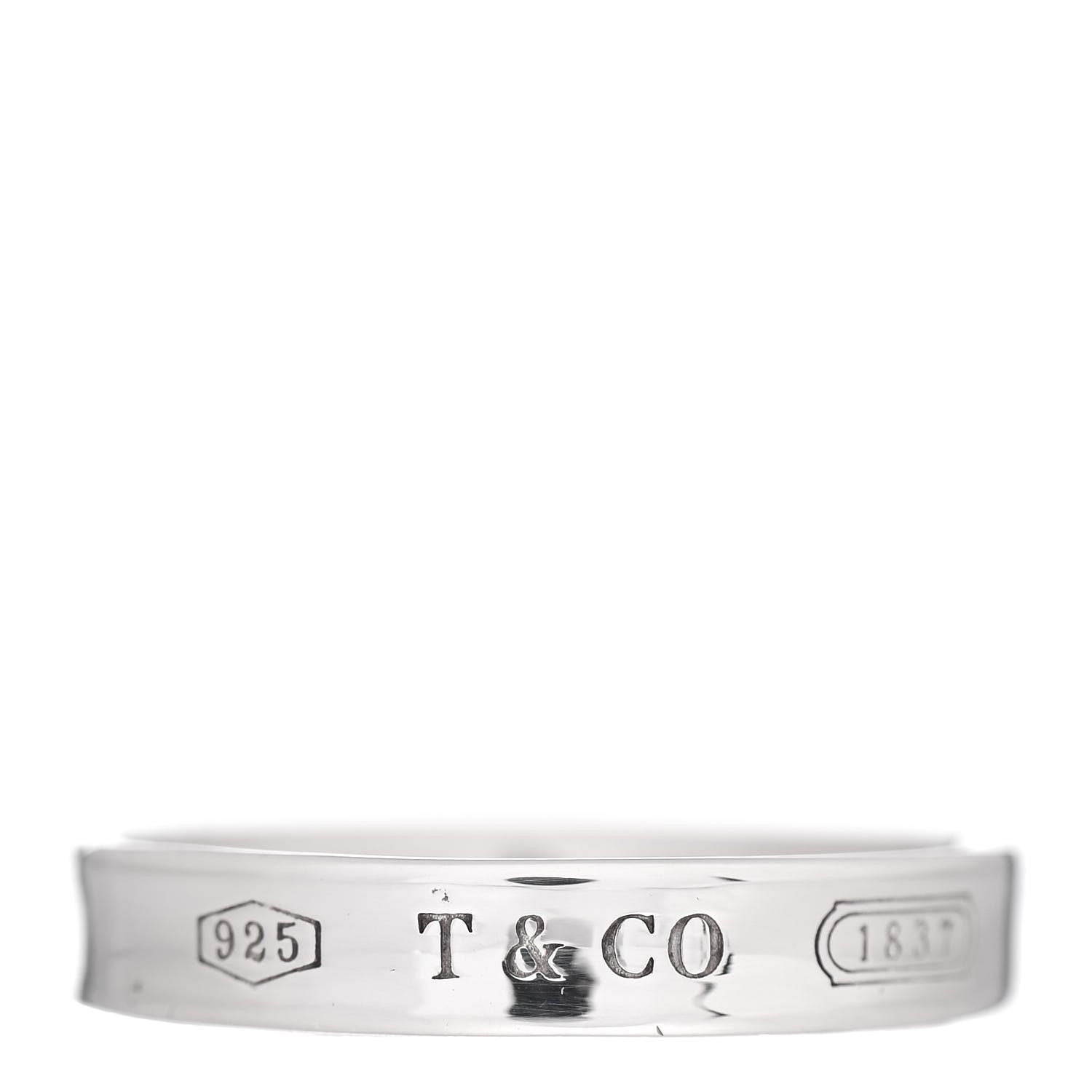 Tiffany Sterling Silver Narrow 1837 Band Ring 53 6.25 1 of 4