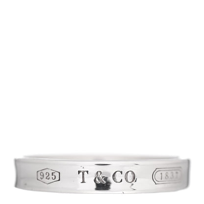 Tiffany Sterling Silver Narrow 1837 Band Ring 53 6.25 1 of 4