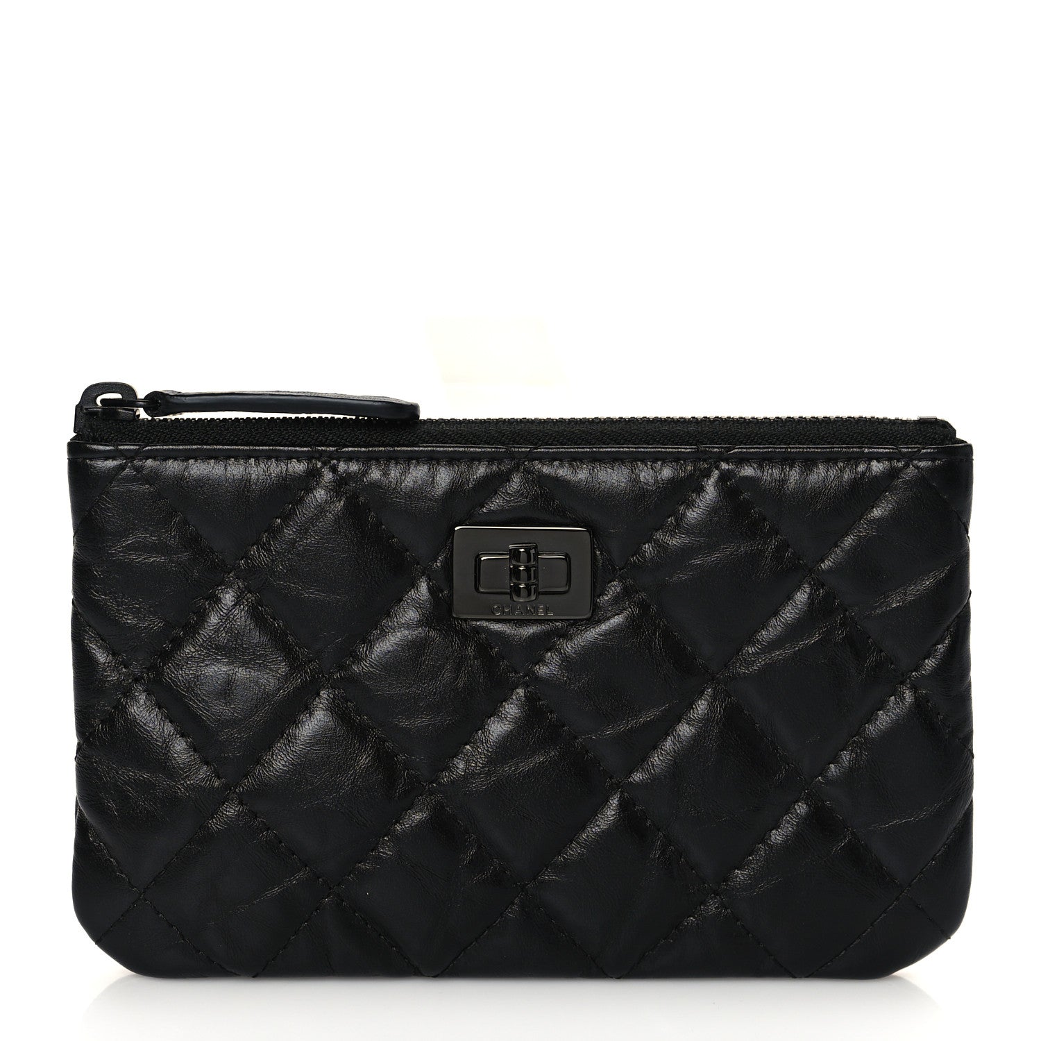 Chanel Aged Calfskin Quilted Small Reissue Cosmetic Case So Black 1 of 9