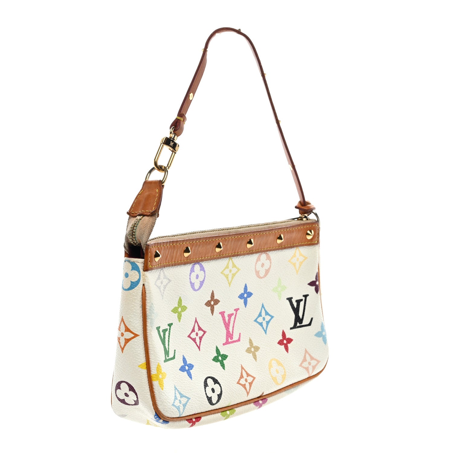 Louis Vuitton Monogram Multicolor Pochette Accessories White 3 of 10
