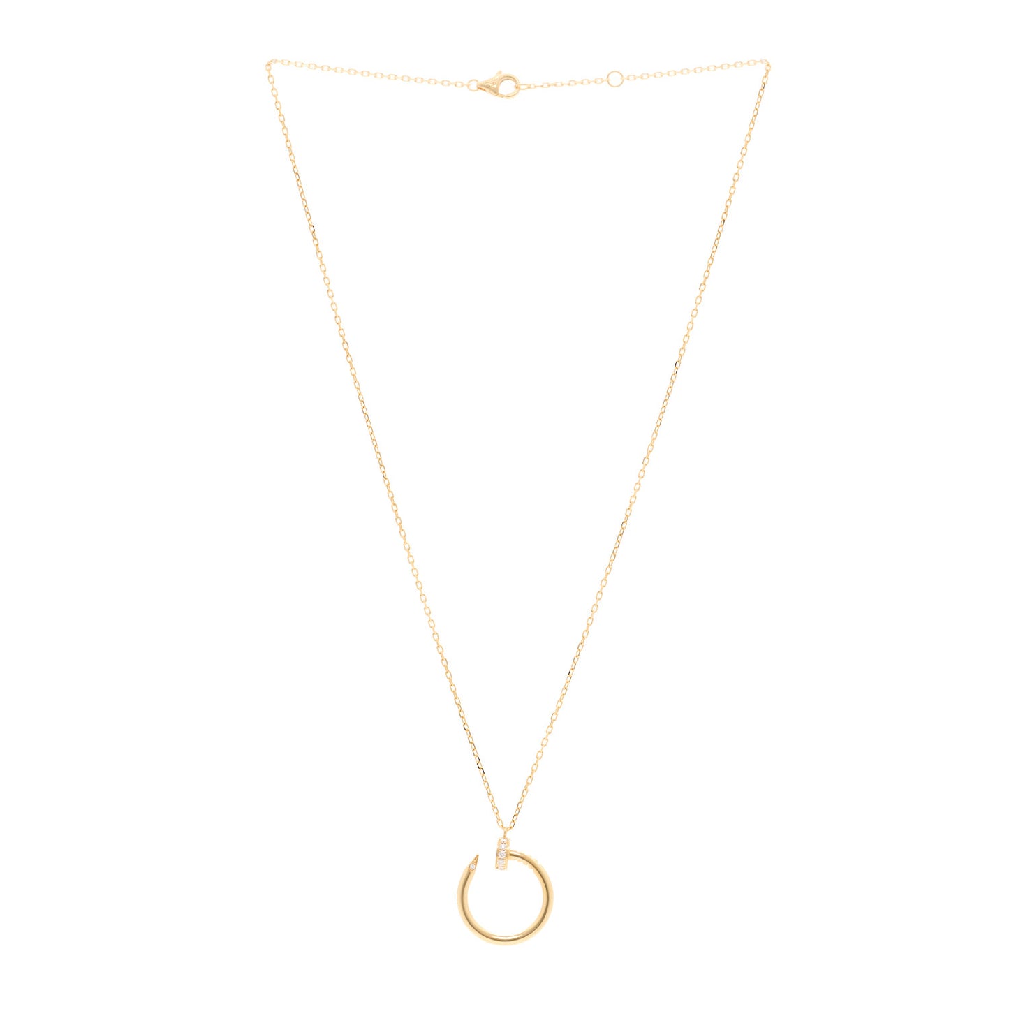 18K Yellow Gold Diamond Juste Un Clou Pendant Necklace