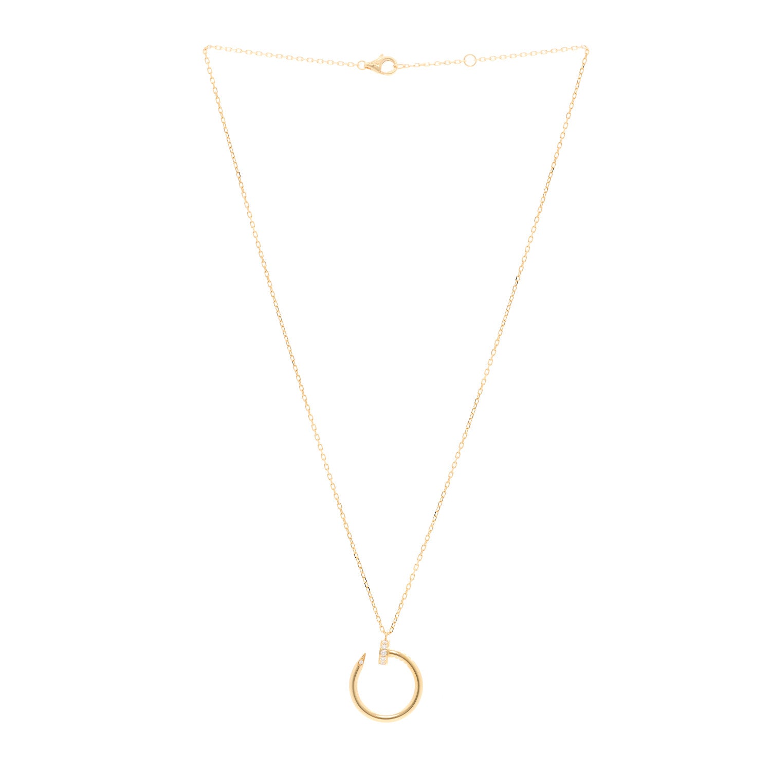 Cartier 18K Yellow Gold Diamond Juste Un Clou Pendant Necklace 3 of 5