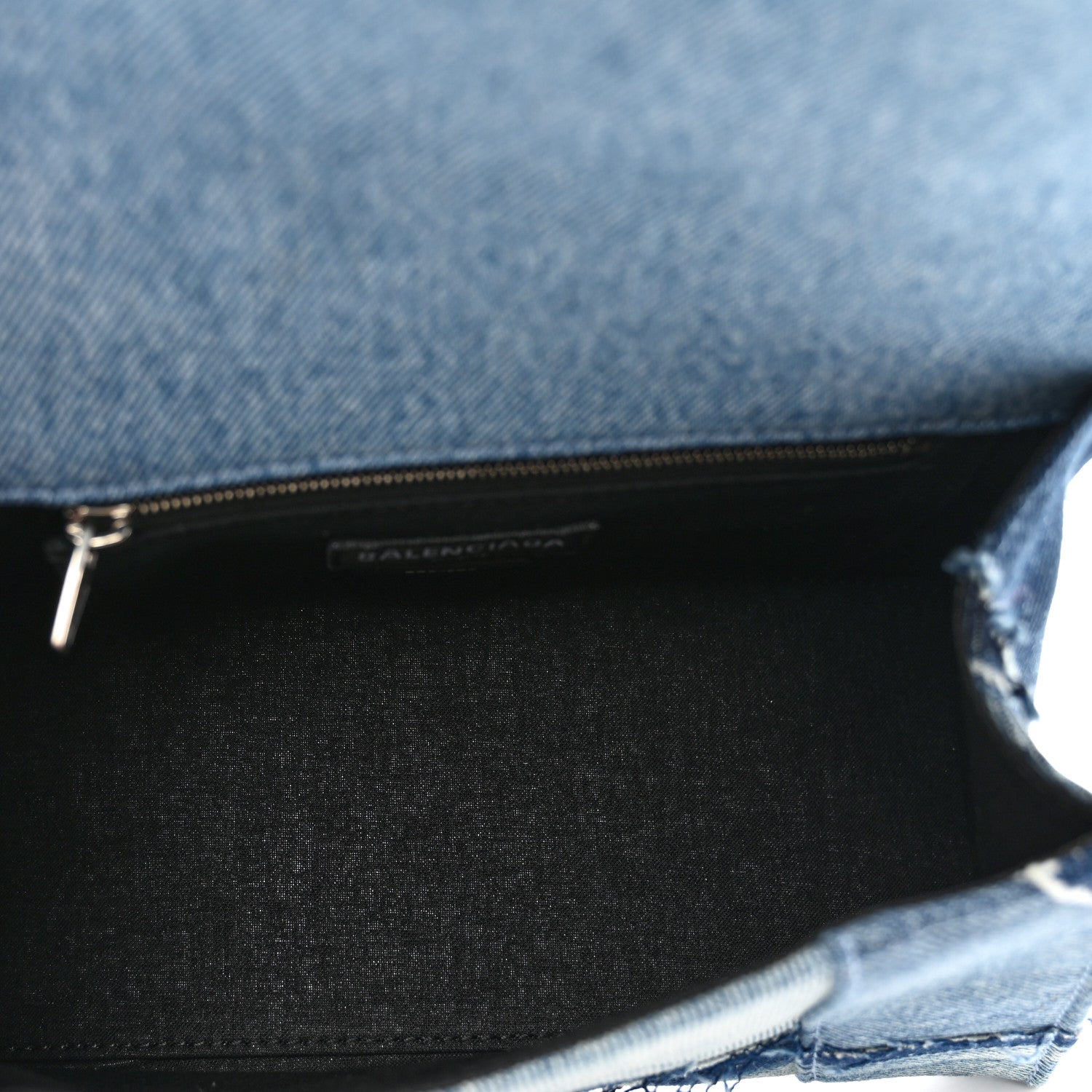 Balenciaga Denim Patchwork Small Hourglass Top Handle Bag Washed Blue 6 of 10