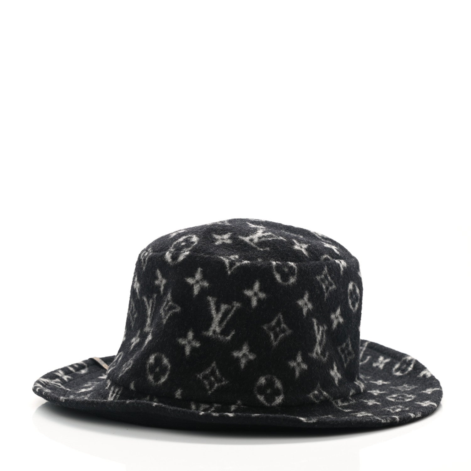 Louis Vuitton Wool Monogram Match Bucket Hat S Black White 3 of 8