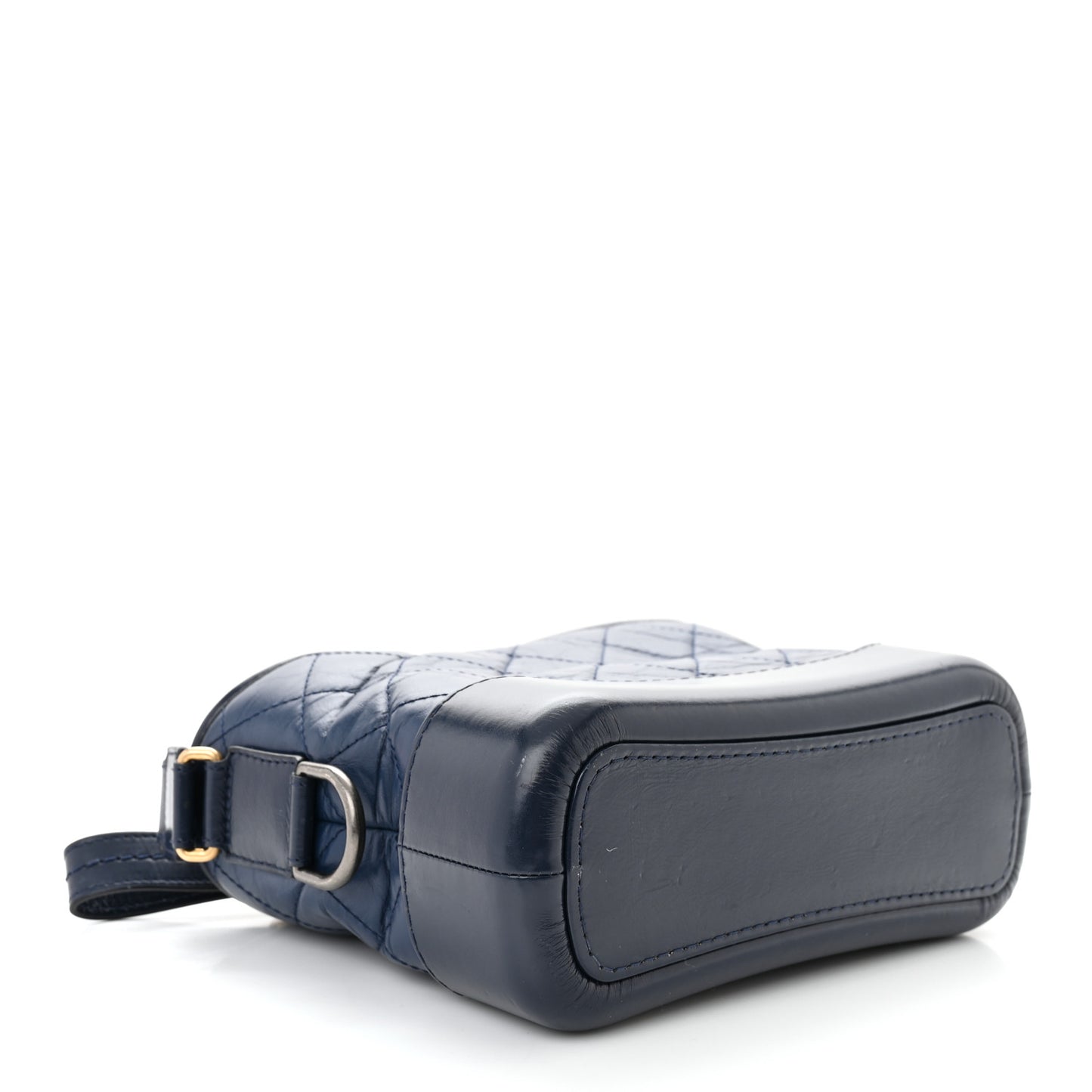 Aged Calfskin Quilted Small Gabrielle Hobo Navy