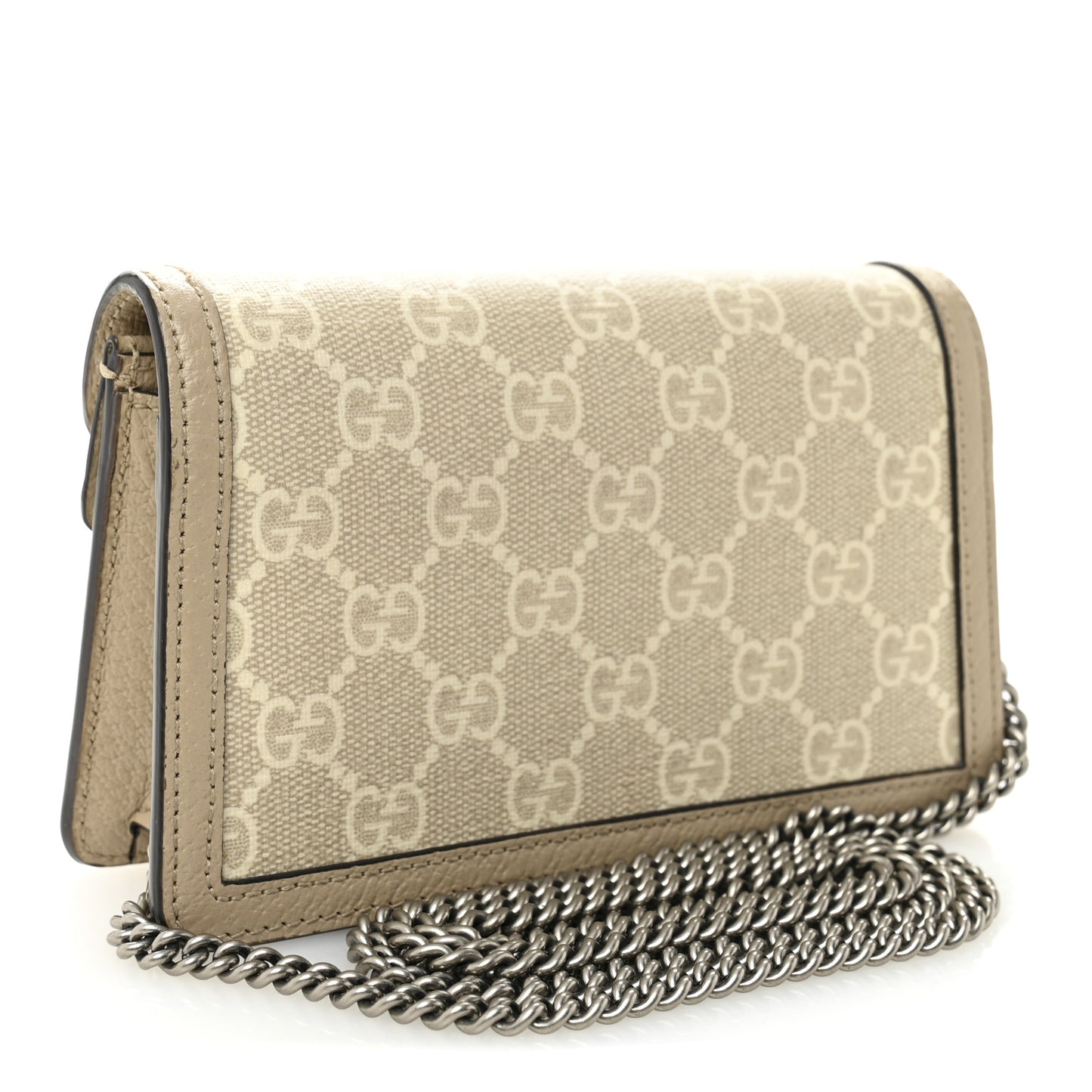 GG Supreme Monogram Textured Dollar Calfskin Super Mini Dionysus Shoulder Bag Beige Mystic White Oatmeal