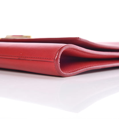 Saint Laurent Calfskin Classic Y Ligne Clutch Red 14 of 18