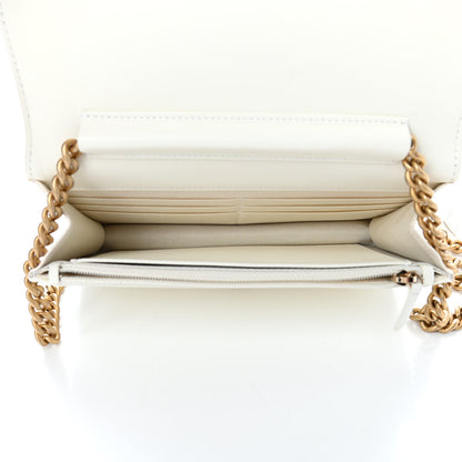 Chanel Caviar Quilted Boy Wallet On Chain WOC White 5 of 11