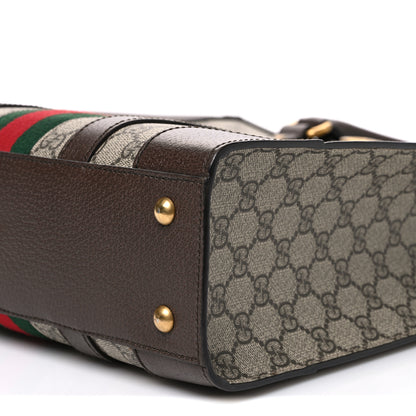 Gucci GG Supreme Monogram Textured Dollar Calfskin Web Medium Ophidia Tote Bag Beige Ebony 9 of 9